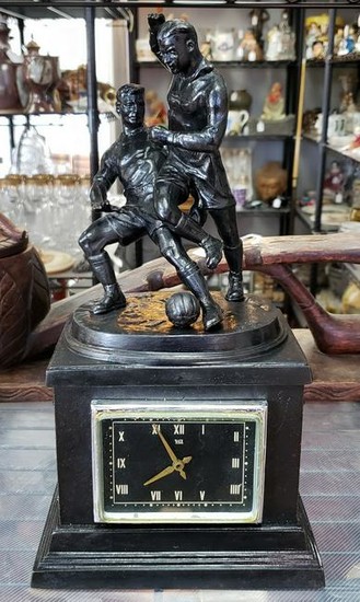 1960 Soviet Kasli Iron Works Footballers Mantel Clock
