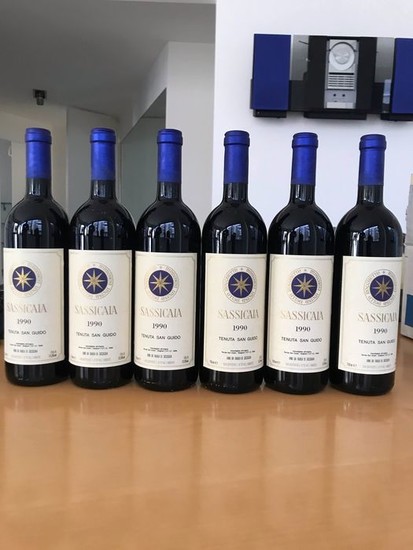 1990 Tenuta San Guido Sassicaia - Bolgheri - 6 Bottles (0.75L)