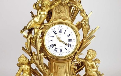 19th C. Raingo FrÃƒÂ¨res French Gilt Bronze Mantle Clock