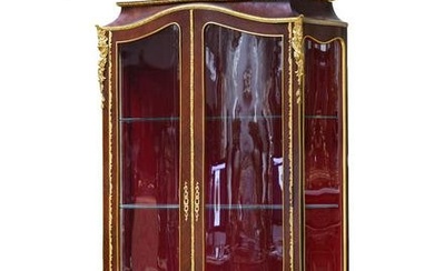 19th Century French Kingwood Vernis Martin Vitrine Cabinet
