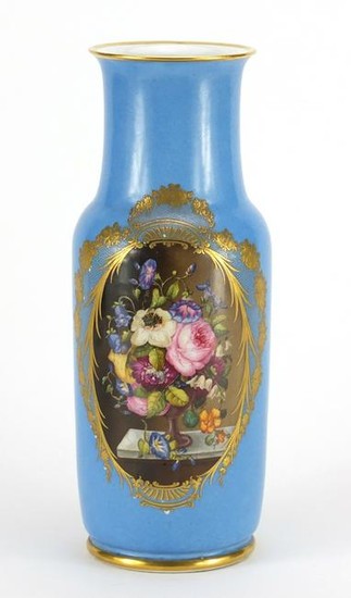 19th century Sèvres style jewelled vase, finely hand