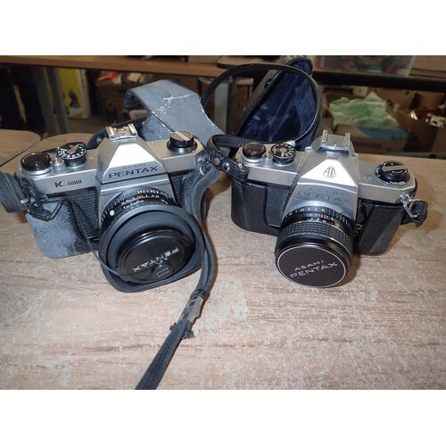 2 Retro Pentax Asahi cameras.
