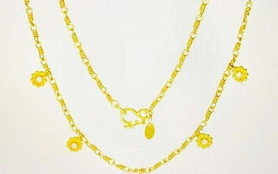 22k yellow gold diamond necklace