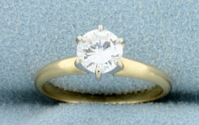 2/3 ct Solitaire Diamond Engagement Ring in 14k Yellow and White Gold