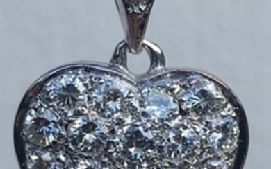 18 kt. White gold - Necklace with pendant - 1,68 ct Diamond - Diamonds