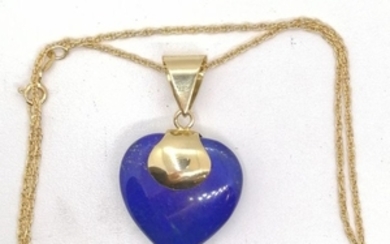 18 kt. Gold - Necklace with pendant Lapis lazuli