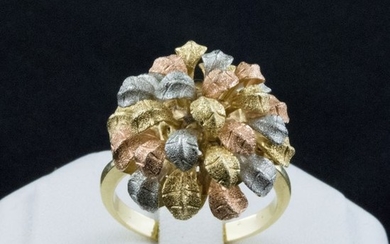 Leaf Design - 18 kt. Pink gold, White gold, Yellow gold - Ring