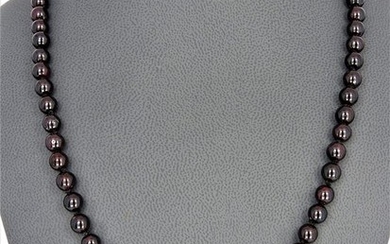 14 kt. Gold - Necklace with pendant Garnet - Diamond
