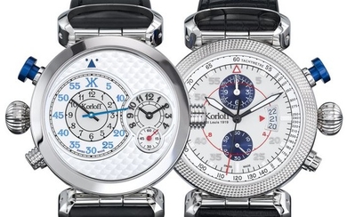 Korloff - Reversible SLOCUM GMT Chronograph Watch Blue Tone - AV8Q/Q - Men - BRAND NEW