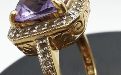 18 kt. Gold, Yellow gold - Ring Amethyst