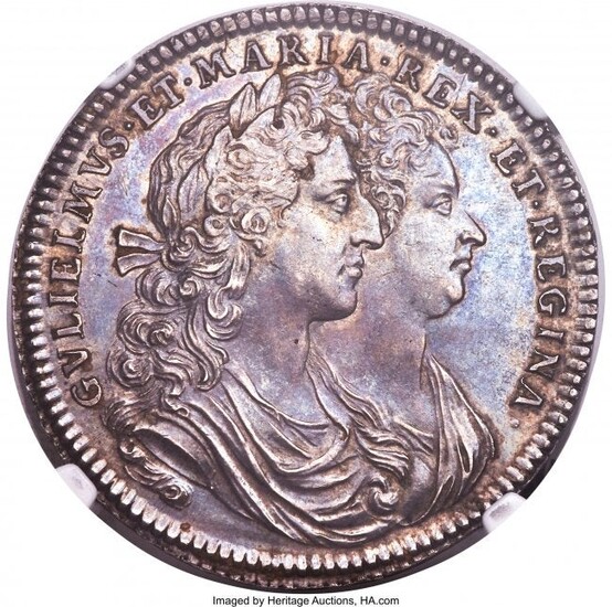 31583: William & Mary silver "Coronation" Medal 1689 MS