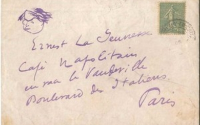 Sacha Guitry Enveloppe autographe avec dessin adre…