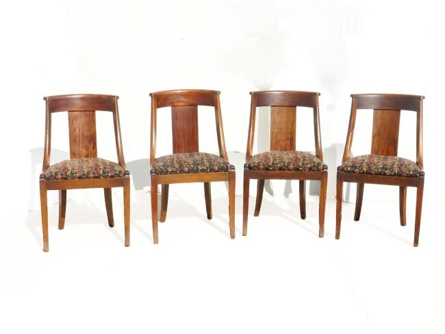 4 CARVED GONDOLA CHAIRS