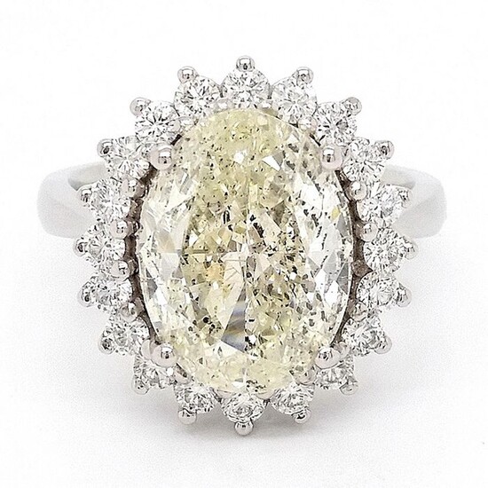 5.75 cttw Diamonds - 14 kt. White gold - Ring