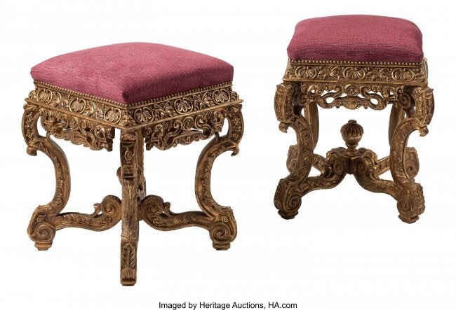 61083: A Pair of French Regence-Style Carved Gilt Wood
