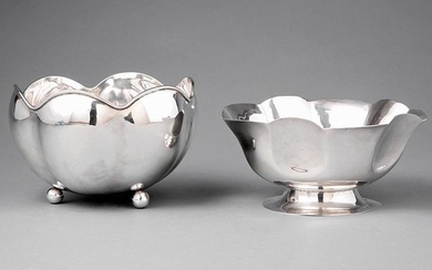 Two Mexican Sterling Silver Footed Bowls