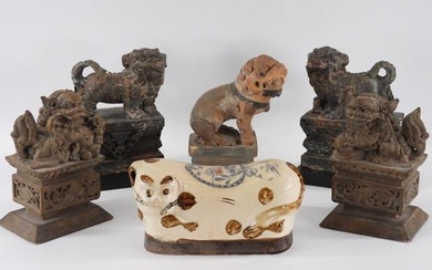 6PC Chinese Foo Lion Sculptures