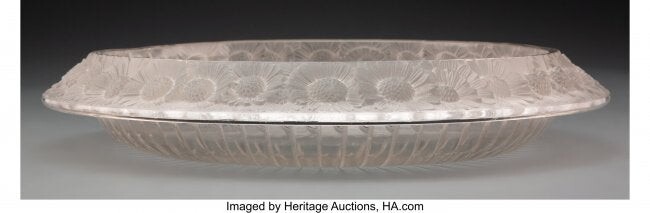 79383: R. Lalique Clear and Frosted Glass Marguerites B