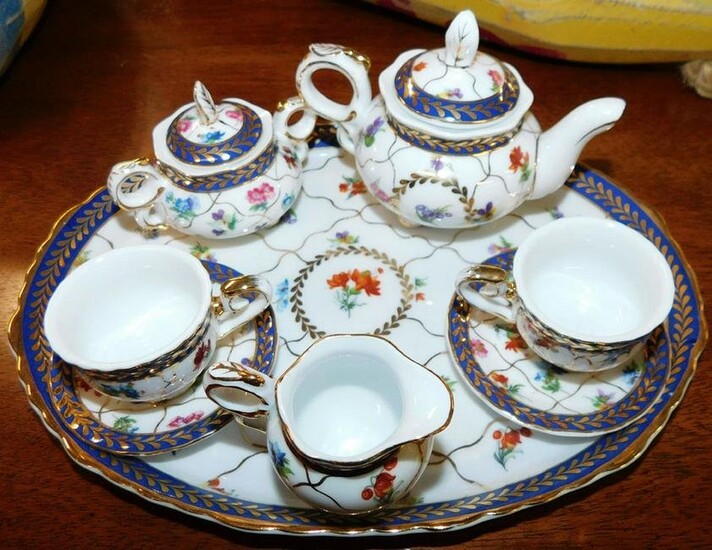 8 Pc Miniature Porcelain Tea Set