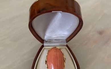 8 kt. Yellow gold - Ring Coral angel skin