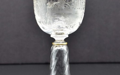 CONTINENTAL PARCEL GILT COLORLESS GLASS WINE GLASS
