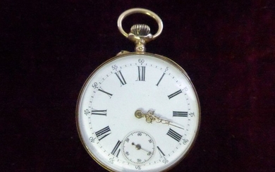 Une montre de gousset en or, à décor de rinceaux f…