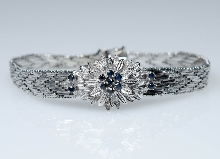 925 Silver - Bracelet - 0.55 ct - Sapphires