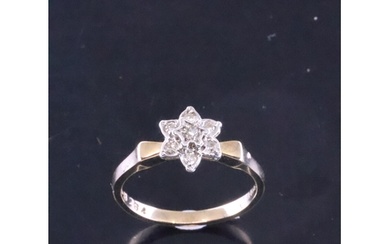 A 9ct gold diamond cluster ring finger size M
