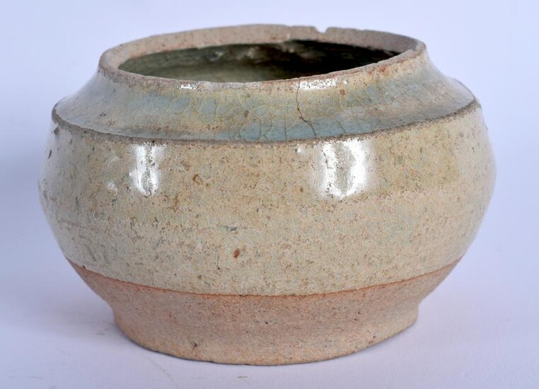 A CHINESE TANG DYNASTY CELADON POTTERY CENSER. 8.5 cm