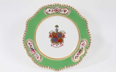 A Chamberlain's Worcester armorial plate
