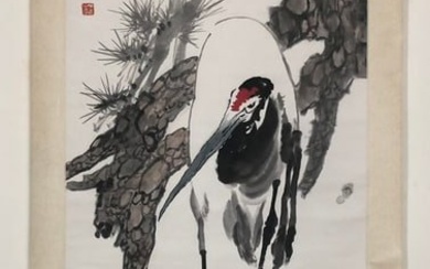 A Chinese Ink Painting Hanging Scroll By Wang ZiWu