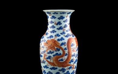 A Chinese iron-red 'dragon' vase, early 19th century