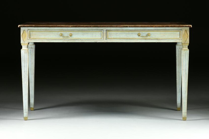 A DIRECTOIRE STYLE PAINTED WOOD BUREAU PLAT, LATE 20TH