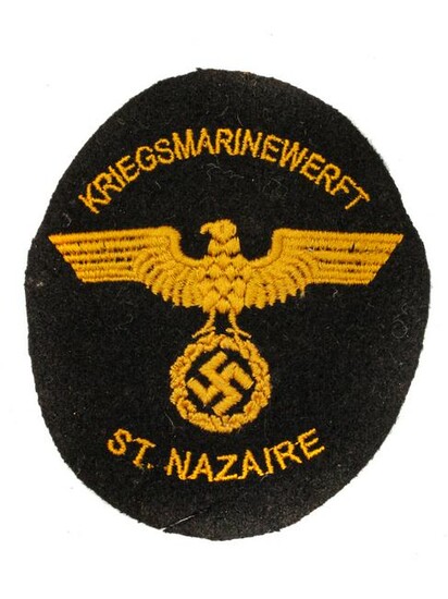 A GERMAN WWII NAVAL SHIPYARD ST. NAZARIE SLEEVE PATCH