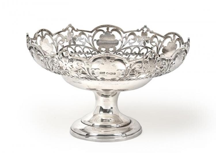 A George V Silver Pedestal-Bowl, by Walker and Hall, Sheffield,...