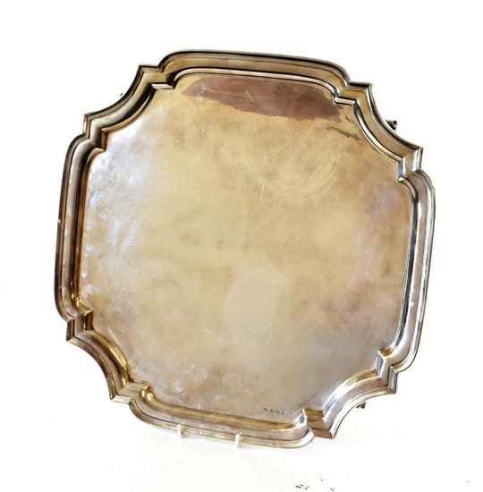 A George VI Silver Salver, by Viners, Sheffield, 1937, shaped...