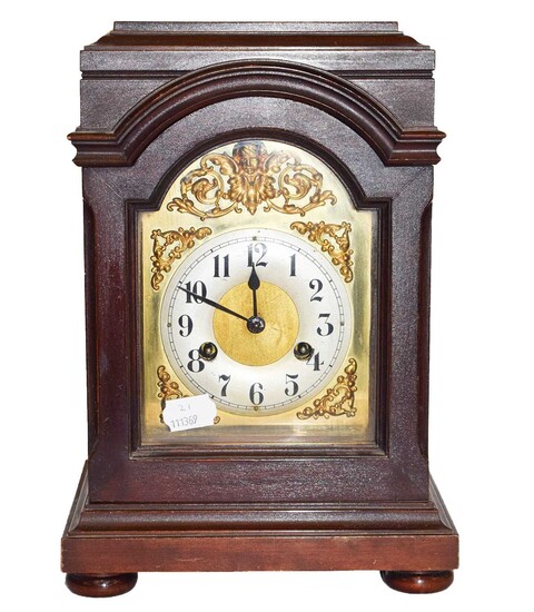 A German striking mantel clock, early 20th century, with...