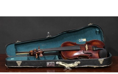 A German violin, the two-piece back 35.5cm long excluding bu...