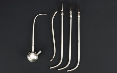 A Group of Silver and Plated Urology Instruments