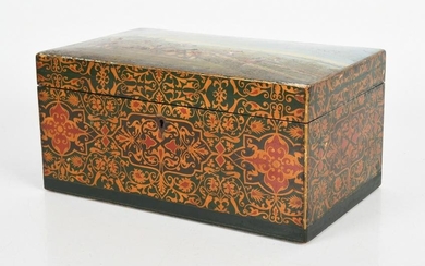 A Hand Painted English Humidor, Hunt Interest