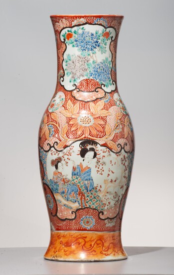 A Japanese Arita Imari vase, late 19thC, H 70 cm
