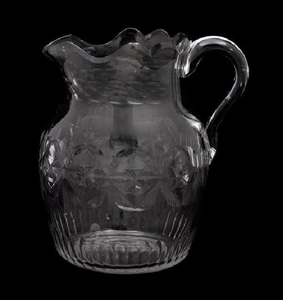 A Large Georgian Circle and Star Cut Water Pitcher