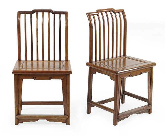 A Pair of Chinese Hardwood Side Chairs.