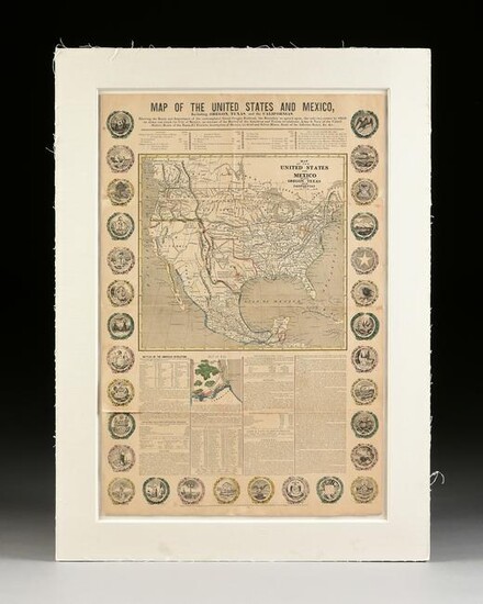 A REPUBLIC OF TEXAS MAP, "Map of the United States and
