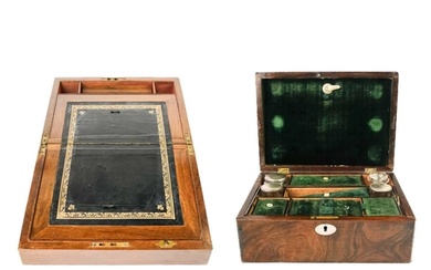 A Victorian rosewood workbox with Mother of Pearl Inlay. A V...