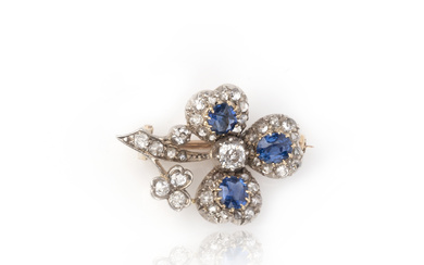 A Victorian sapphire and diamond brooch