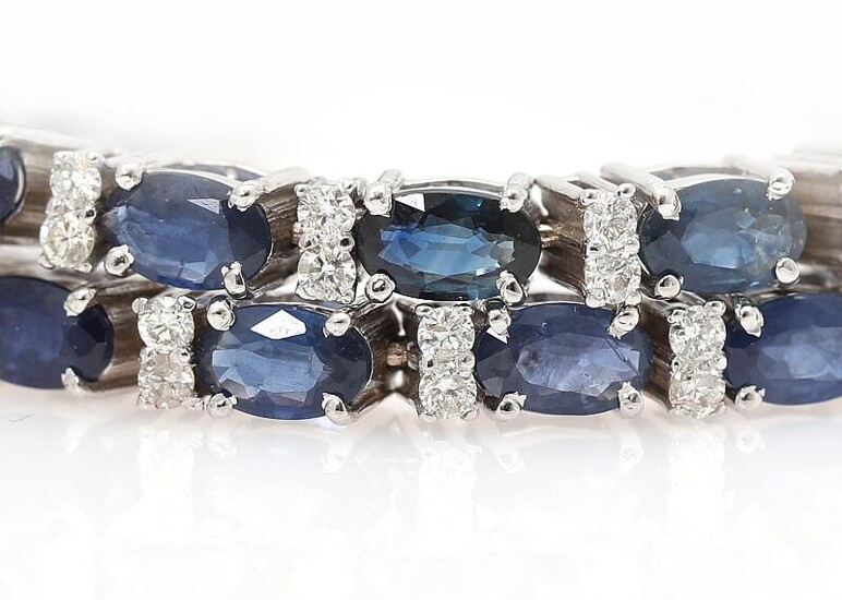 NOT SOLD. A bracelet set with numerous sapphires and diamonds, mounted in 14k white gold. L. app. 18.3 cm. – Bruun Rasmussen Auctioneers of Fine Art