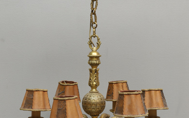 A ceiling lamp, gilt bronze, “Mazarin”, 6 light points, 20th century.