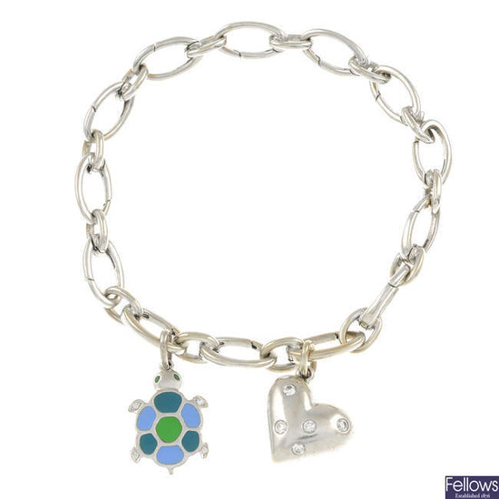 A gem-set charm bracelet, by Tiffany & Co.