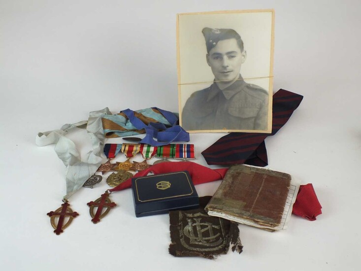 A group of five World War II medals